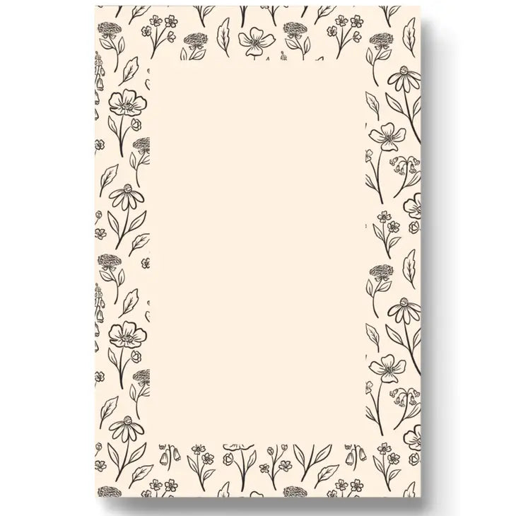 Ivory Pressed Floral Notepad