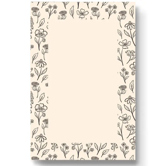Ivory Pressed Floral Notepad